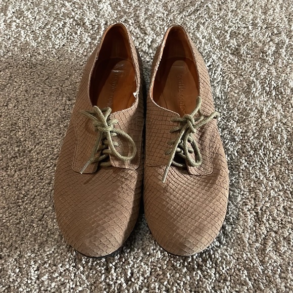 Brown Leather Lace up Flats Loafers - Picture 5 of 6